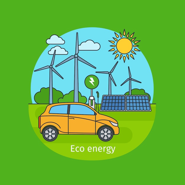 Eco energy concept with car