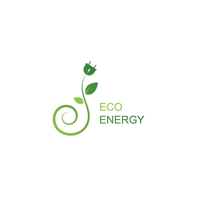 Eco energy logo template vector icon illustration design