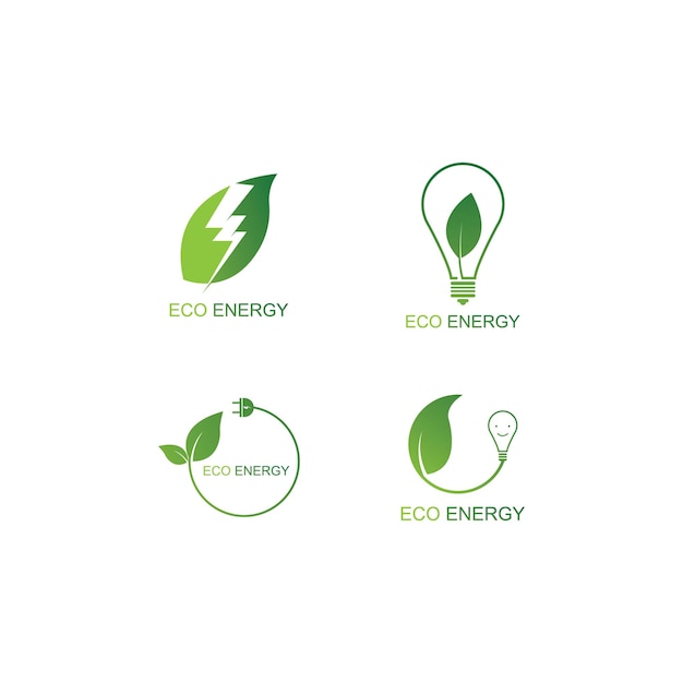 Eco energy logo template vector icon illustration design