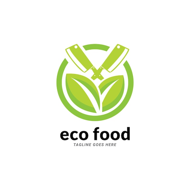 Eco food logo icon vector template