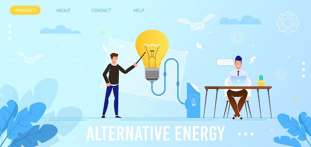 Eco Friendly Alternative Energy Flat Landing Page