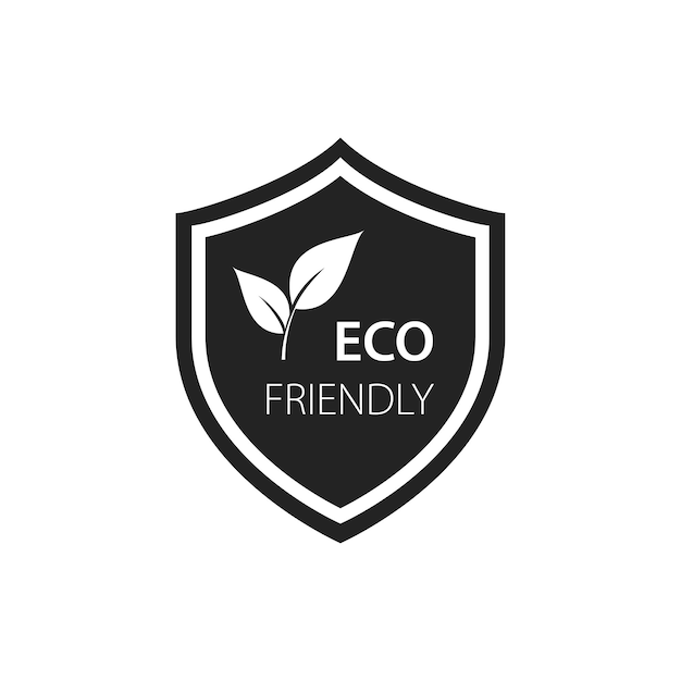 Eco friendly black icon Ecology logo concept Vector environment symbol