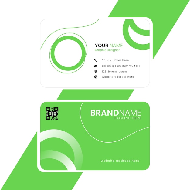 eco friendly business card design with geometrical shapes