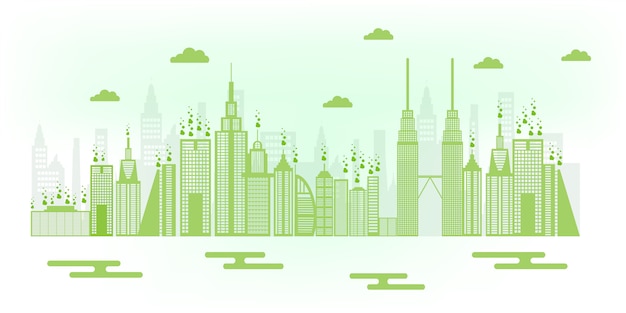 Eco friendly city illustration