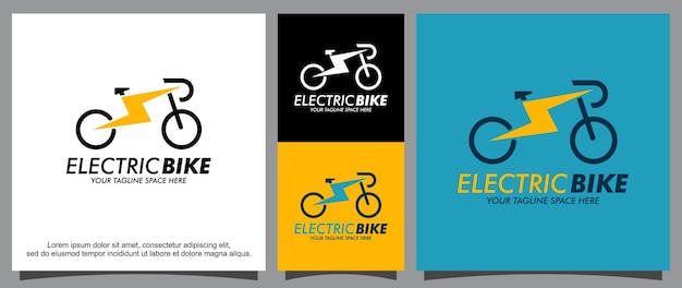 Eco-friendly electric bicycle logo template