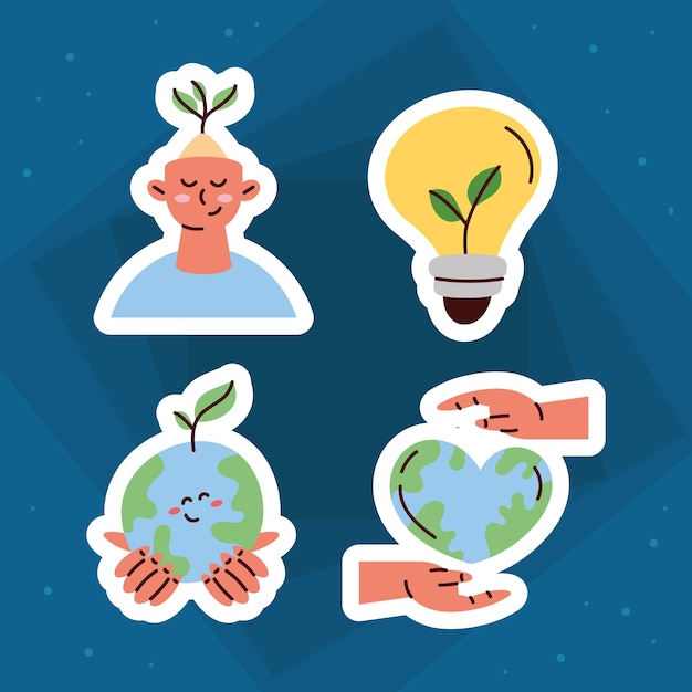 Eco friendly four icons