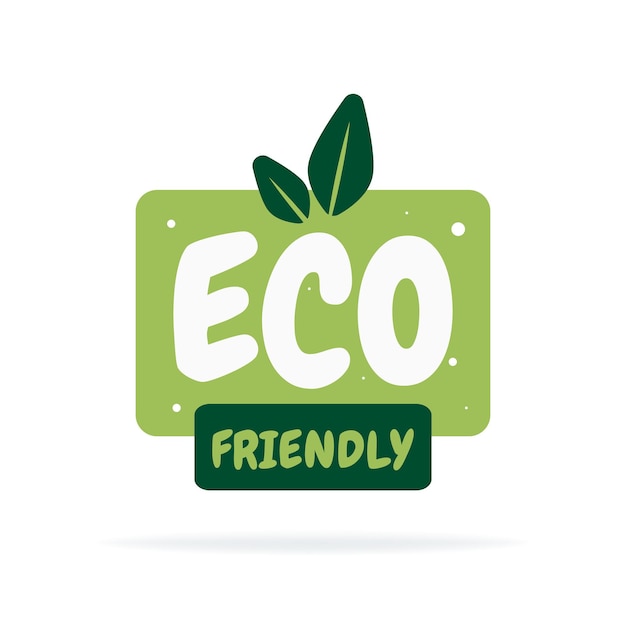 Eco Friendly Fresh healthy organic vegan food badge. Vector hand drawn illustration. Vegetarian eco green concept.