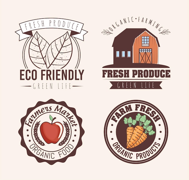 Eco friendly labels set