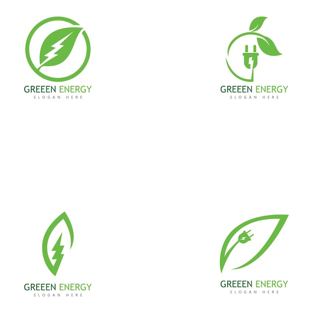 Eco green energy logo design template