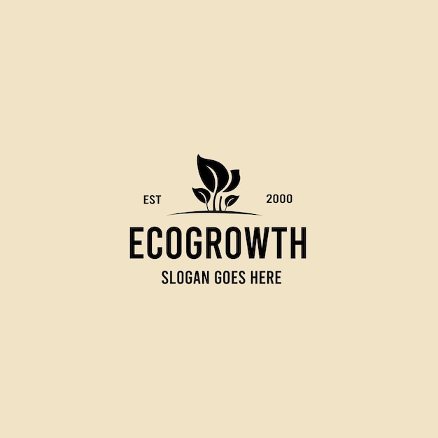 Eco green growth vintage logo