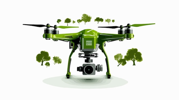 Vector eco green radio camera drone pictogram with bonus