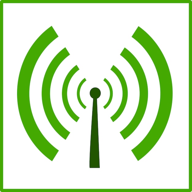 Eco Green Vector Sign Of Wifi Pollution Illustration Of An Ecological Symbol