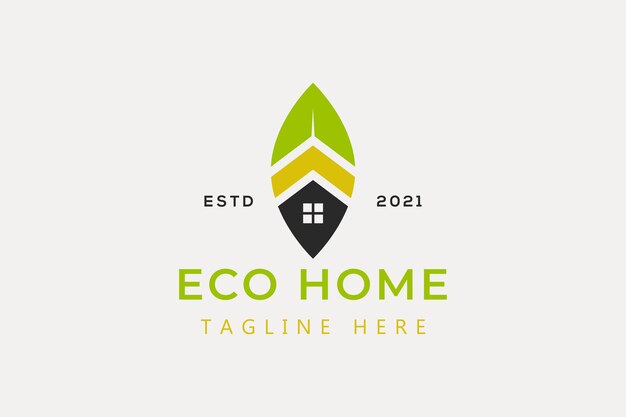 Vector eco home abstract leaf logo concept