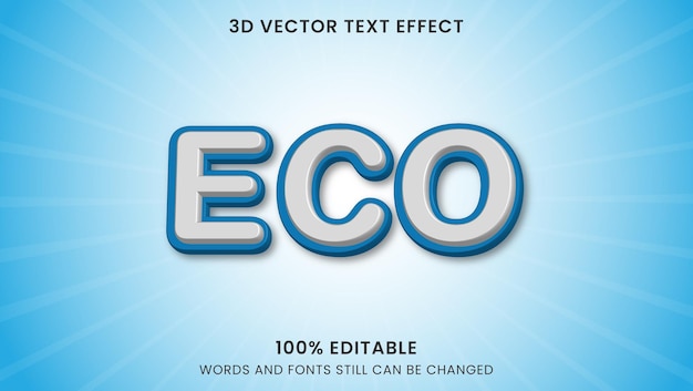 Eco illustrator 3d editable text effect