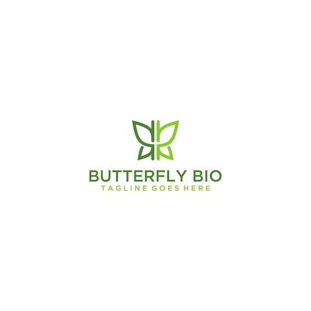 Eco logo two green butterflies logo sign design