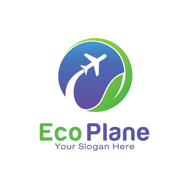 Eco Plane logo design template