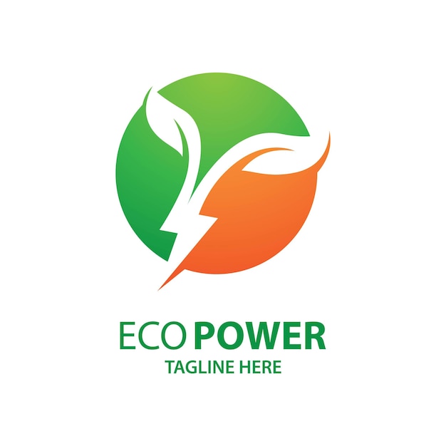 Eco power logo images illustration design