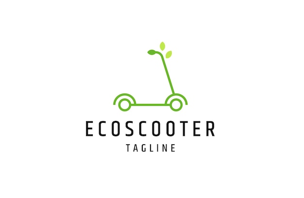 Eco scooter electric logo icon design template flat vector