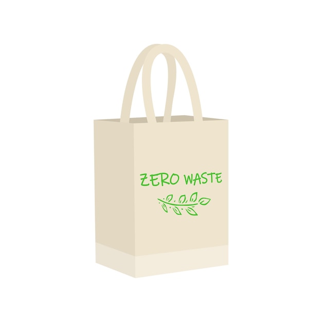 Eco shopping bag for shopping Dairy reusable eco friendly shopper net Zero waste plastic free concept Flat trendy design