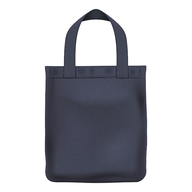 Vector eco textile black tote shopper bag  illustration. good for branding .