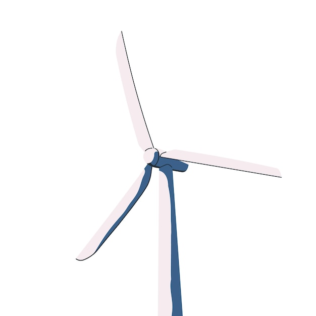 Eco wind turbine renewable electric green energy generator with air propeller Windmill for sustainable electricity production Flat graphic vector illustration isolated on white background