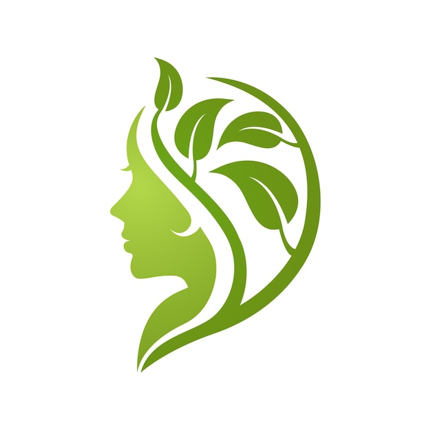 Eco women Natural face fashion woman logo