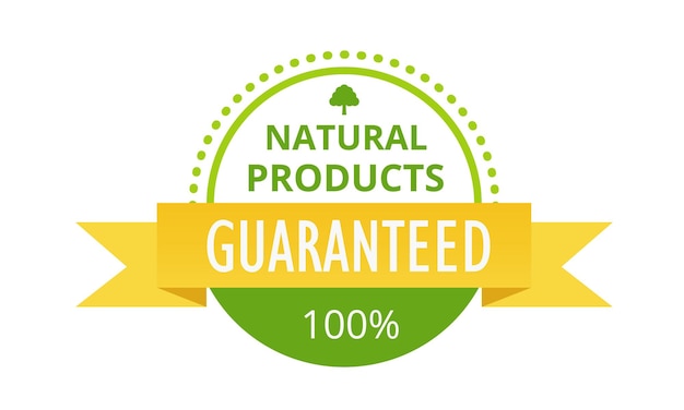 Ecofriendly 100 guaranteed natural products food market farm biological label