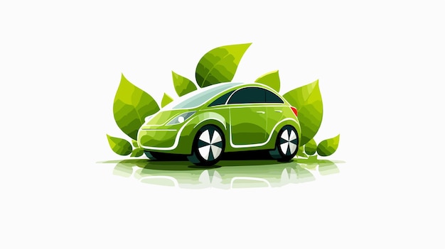 Vector ecofriendly car icon vector illustration for green transportation concepts