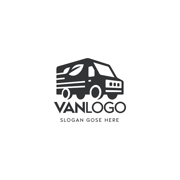 EcoFriendly Delivery Van Logo Design With Leaf Motif Accentuating Sustainable Transportation