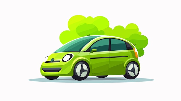 Vector ecofriendly flat car vector icon for environmentally conscious designs