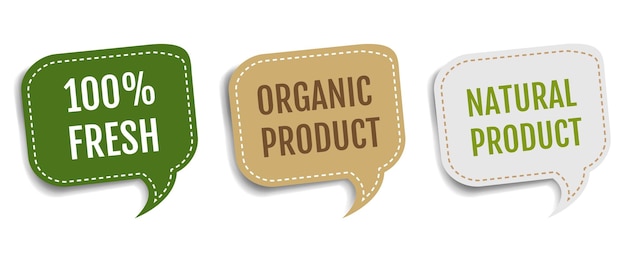 Ecofriendly Labels Isolated White Background