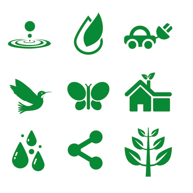 Vector ecofriendly set icons vector illustration