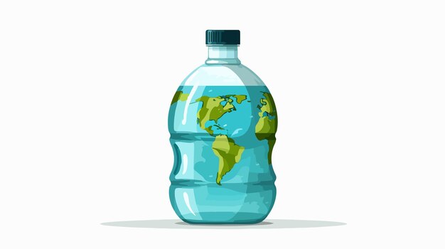 Vector ecofriendly water bottle with recycling symbol vector illustration