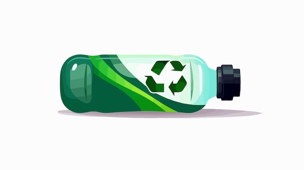 Vector ecofriendly water bottle with recycling symbol vector illustration