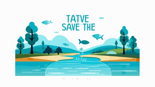 Vector ecofriendly water conservation design vector illustration