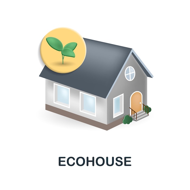 Vector ecohouse icon d illustration from global warming collection