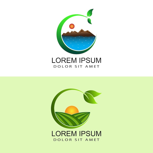 Ecological nature logo template design vector in isolated white background