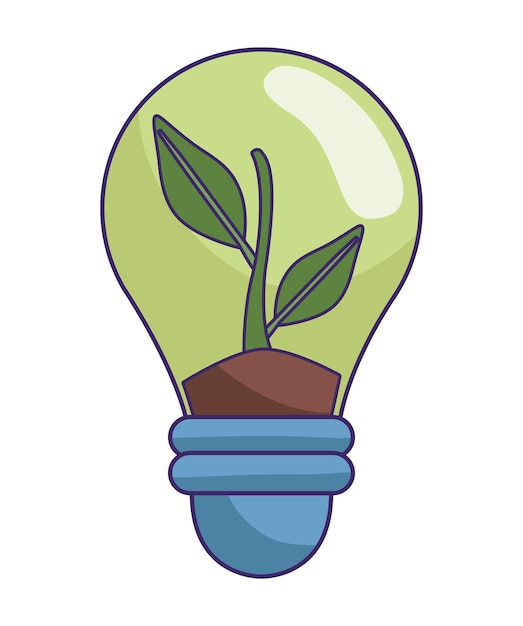 ecology bulb with plant icon