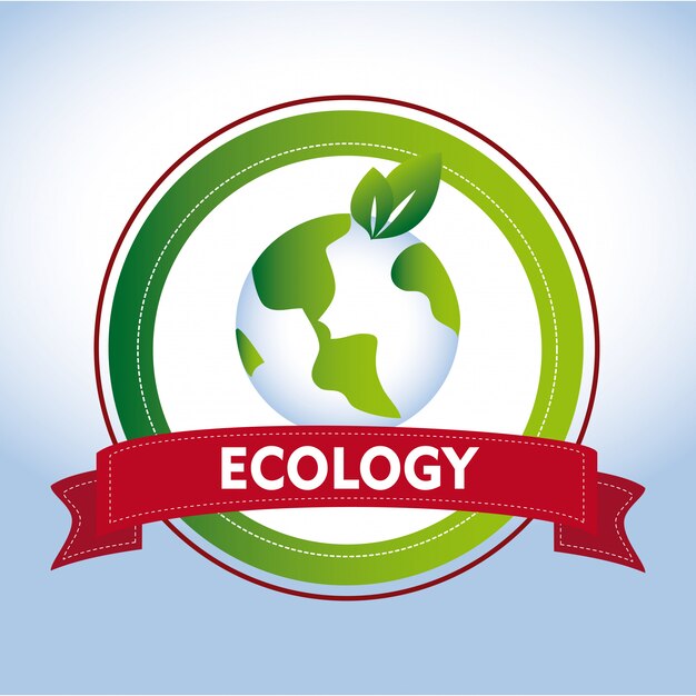 Ecology design over blue background 