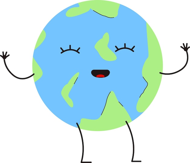 Ecology poster Let's save our planet Happy Earth Doodle vector