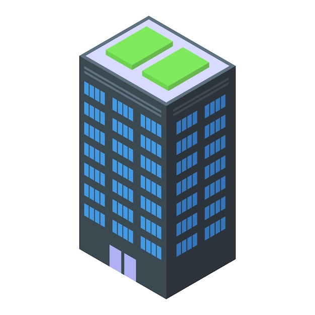 Ecology skyscraper icon isometric vector Roof gardening