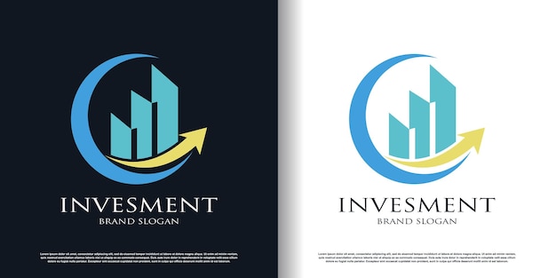 Economic logo with creative abstract element design premium vector