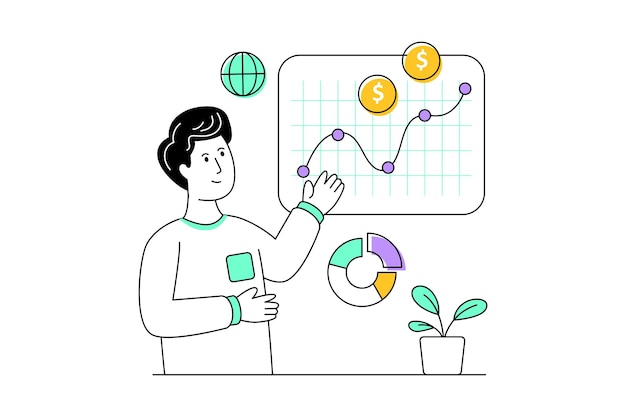 Economy Analysis Flat Style Design Vector illustration Stock illustration