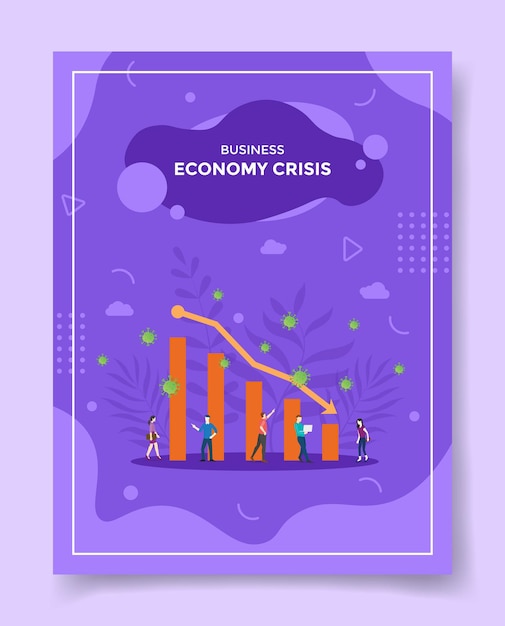 Economy crisis because coronavirus concept for template of flyer