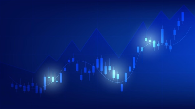 economy situation concept. Financial business statistics with candlestick chart show stock market