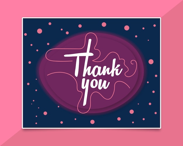 ector Thank You Card Design with 039Thank You039 Lettering and Elif Symbol Background