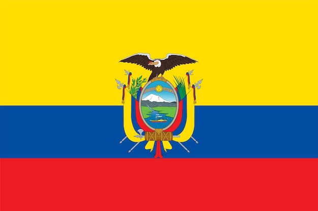 Vector ecuador flag simple illustration for independence day or election