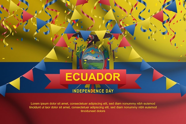 Vector ecuador independence day background