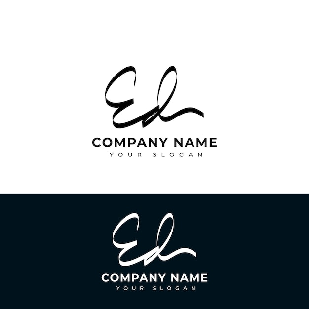 Ed Initial signature logo vector design