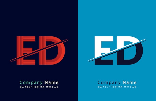 Vector ed letter logo template illustration design